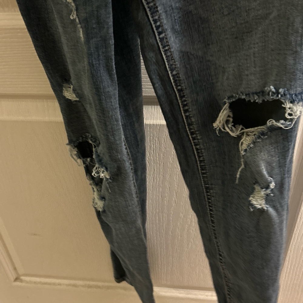 Overalls, Dollhouse size 5 denim distressed junior/teens stretch, material, EUC - Picture 3 of 12